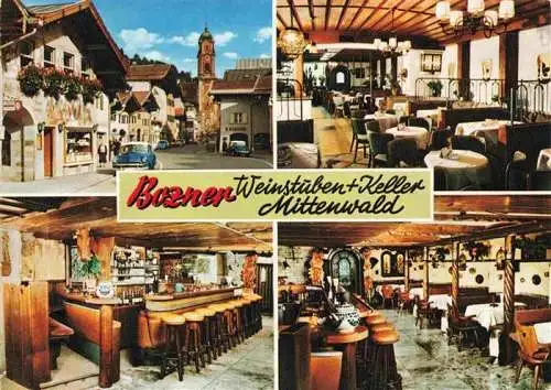 AK / Ansichtskarte 73990097 Mittenwald_Karwendel_Tirol_AT Bozner Weinstuben und Keller Gastraeume Bar