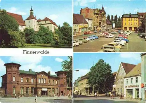 AK / Ansichtskarte  Finsterwalde Schloss Markt Bahnhof Ernst Thaelmann Strasse