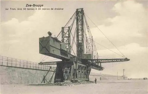 AK / Ansichtskarte  Zee-Brugge_Zeebrugge_Zeebruegge_Belgie Le Titan leve 50 tonnes