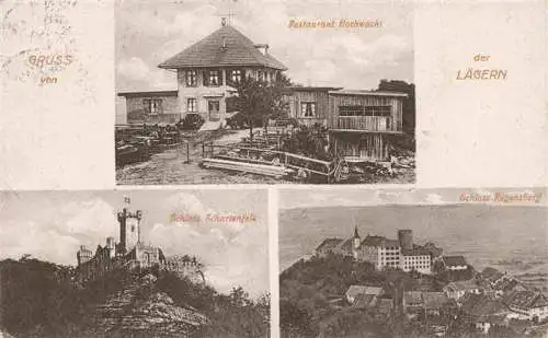AK / Ansichtskarte  Laegern-Hochwacht_Regensberg_Dielsdorf_ZH Restaurant Hochwacht Schloss Schartenels Schloss Regensburg