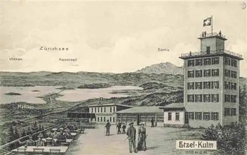 AK / Ansichtskarte  Etzel-Kulm_Etzelkulm_1098m_SZ Ufenau Zuerichsee Rapperswil Saentis Kulm Hotel