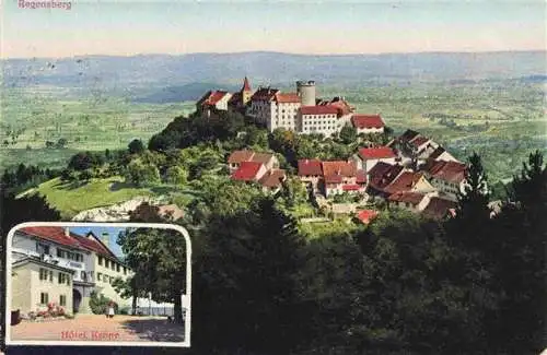 AK / Ansichtskarte  Regensberg_Dielsdorf_ZH Fliegeraufnahme Schloss Hotel Krone