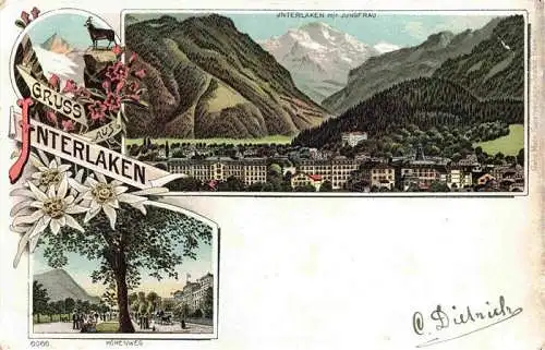 AK / Ansichtskarte  INTERLAKEN_BE mit Jungfrau und Hoehenweg
