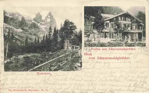 AK / Ansichtskarte  Meiringen_BE Wetterhorn Pension zum Schwarzwaldgletscher