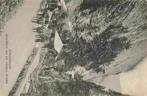 AK / Ansichtskarte  Viamala_Thusis_GR Viamalastrasse Durchblick bei der zweiten Bruecke Pferdekutsche