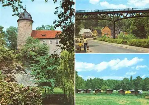 AK / Ansichtskarte  Oberrabenstein_Chemnitz Burg Rabenstein Alter Eisenbahnviadukt Zeltplatz