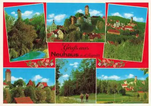 AK / Ansichtskarte 73990365 Neuhaus_Pegnitz Schloss Teilansichten Waldpartie