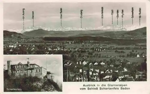 AK / Ansichtskarte  BADEN__AG Schloss Schartenels Blick in die Glarneralpen vom Schloss Schartenfels