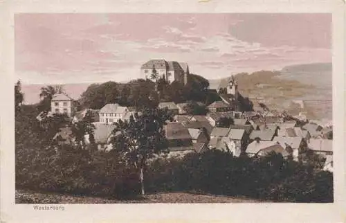 AK / Ansichtskarte  Westerburg__Westerwald_Rheinland-Pfalz Panorama mit Schloss