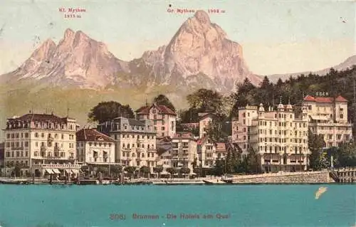AK / Ansichtskarte  Brunnen__SZ Hotels am Quai mit Gr und Kl Mythen