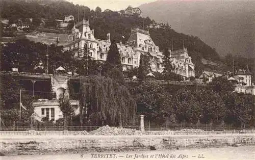 AK / Ansichtskarte  Territet_Montreux_VD Les Jardins et l'Hotel des Alpes
