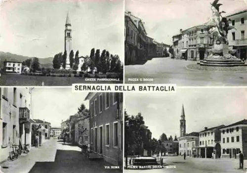 AK / Ansichtskarte 73990635 Battaglia_Terme_IT Chiesa Parrocchiale Piazza S Rocco Via Roma Piazza Martiri della Liberta