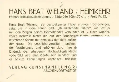 AK / Ansichtskarte  Wieland_Hans_Beat_Kuenstlerkarte Heimkehr 