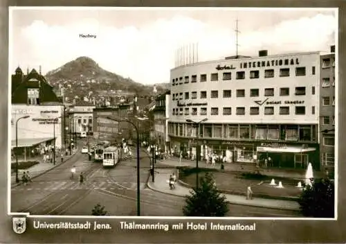 AK / Ansichtskarte  Strassenbahn_Tramway-- Unistadt Jena Thaelmannring Hausber 