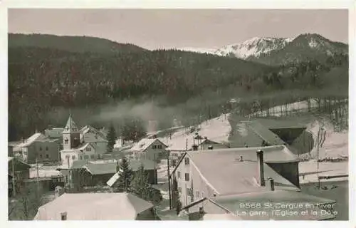 AK / Ansichtskarte  St-Cergue_Saint-Cergue_Nyon_VD en hiver La gare l'Eglise et la Dole