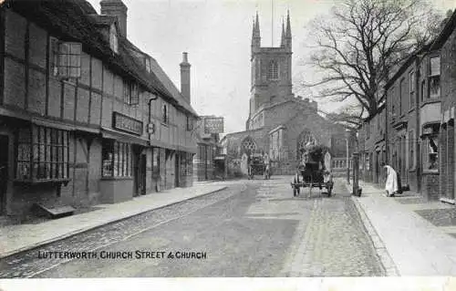 AK / Ansichtskarte  Lutterworth_Harborough_Leicestershire_UK Church Street and Church