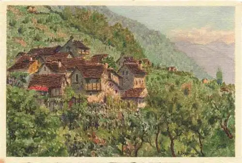 AK / Ansichtskarte  Piandescio_LOCARNO_Lago_Maggiore_TI Panorama Zuppinger Kuenstlerkarte No. 34