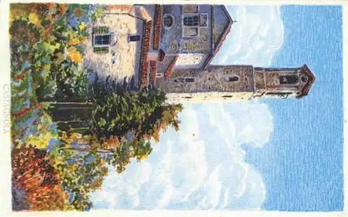 AK / Ansichtskarte  Castagnola_Lago_di_Lugano Motivo e chiesa Kuenstlerkarte