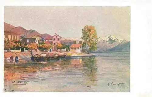 AK / Ansichtskarte  Muralto_Locarno_Lago_Maggiore_TI Ansicht vom See aus Kuenstlerkarte
