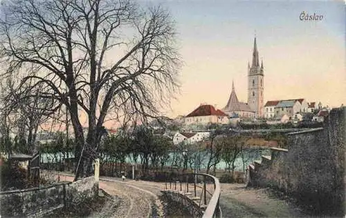 AK / Ansichtskarte  Caslav_Tschaslau_CZ Panorama mit Blick zur Kirche