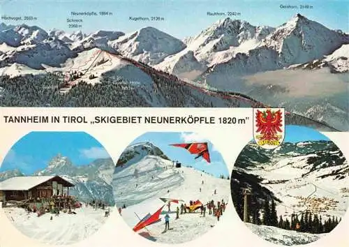 AK / Ansichtskarte 73990946 Tannheim_1097m_Tirol_AT Skigebiet Neunerkoepfle mit Gundlift Drachenfliegen Skilift