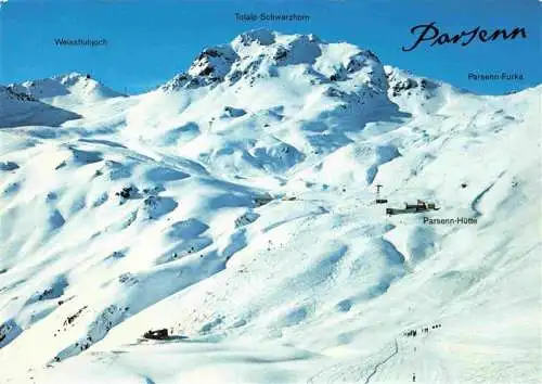 AK / Ansichtskarte  Parsenn_Davos_GR mit Parsen Huette Weissfluhjoch und Parsen Furka Fliegeraufnahme