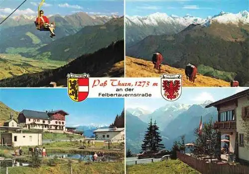 AK / Ansichtskarte  Pass_Thurn_1273m_AT Sessellift mit Grossglockner Hotel Gasthof Pass Thurn Restaurant Tauernblick