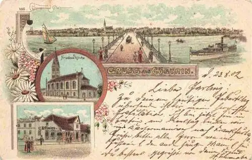 AK / Ansichtskarte  Cuestrin-Neustadt_Kuestrin_Ostbrandenburg_Kostrzyn_PL Panorama Friedenskirche Zigarrenladen