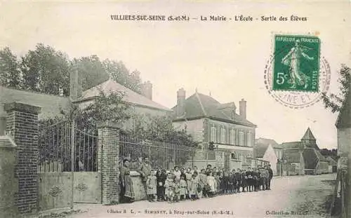 AK / Ansichtskarte  Villiers-sur-Seine_77_Seine-et-Marne La Mairie L'Ecole Sortie des Élèves