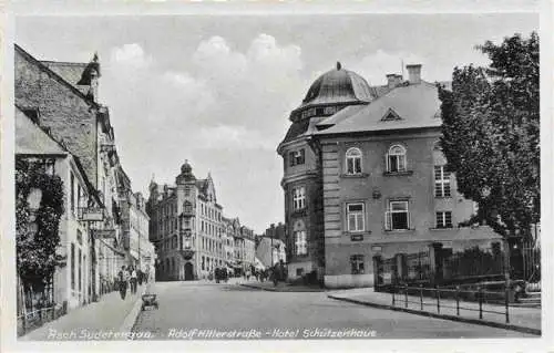 AK / Ansichtskarte  Asch__As_Sudetengau_CZ Adolf Hitlerstrasse Hotel Schuetzenhaus