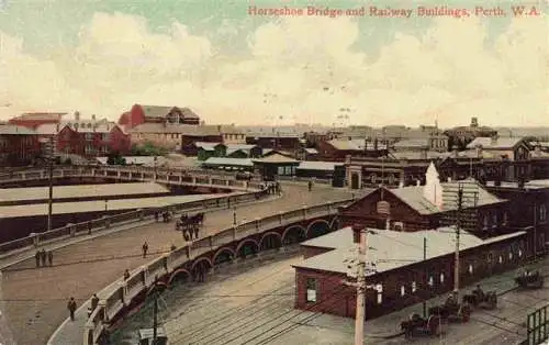 AK / Ansichtskarte  PERTH__Australia Horseshoe Bridge and Railway Buildings