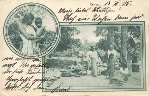 AK / Ansichtskarte  Ceylon__SRI_LANKA Bewohner Familienfoto Mutter mit Kind