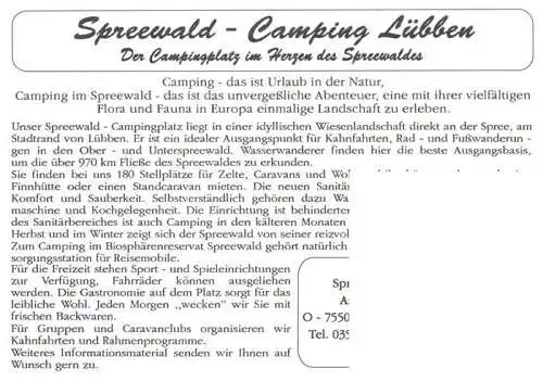 AK / Ansichtskarte 73991299 Luebben_Spreewald Spreewald Camping Luebben Restaurant Waldweg