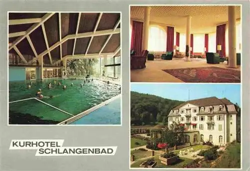 AK / Ansichtskarte  Schlangenbad_Taunus Staat Kurhotel Hallenbad Foyer Park