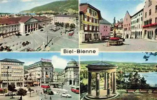 AK / Ansichtskarte  Biel_Bienne_BE Marktplatz Brunnen Pavillon