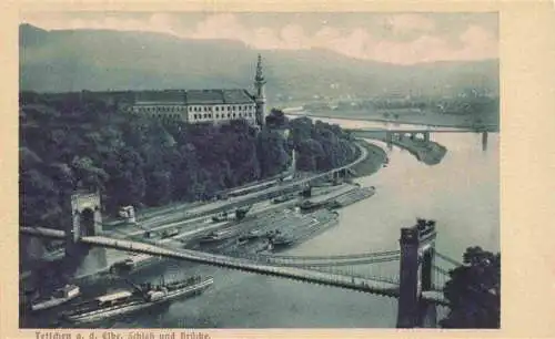 AK / Ansichtskarte  Tetschen-Bodenbach_Boehmen_DECIN_CZ Schloss und Bruecke