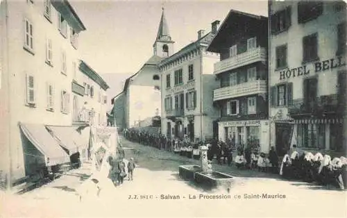 AK / Ansichtskarte  Salvan_Saint-Maurice_VS La Procession de Saint_Maurice Hôtel
