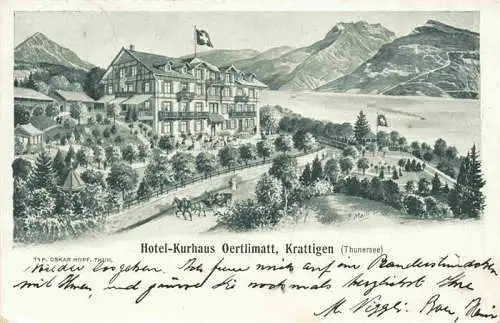 AK / Ansichtskarte  Krattigen_BE Hotel Kurhaus Oertlimatt Thunersee Alpen