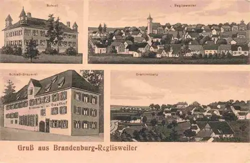 AK / Ansichtskarte 73991583 Reglisweiler_Brandenburg_Dietenheim_BW Panorama Schloss Schloss-Brauerei Gasthof Feldpost