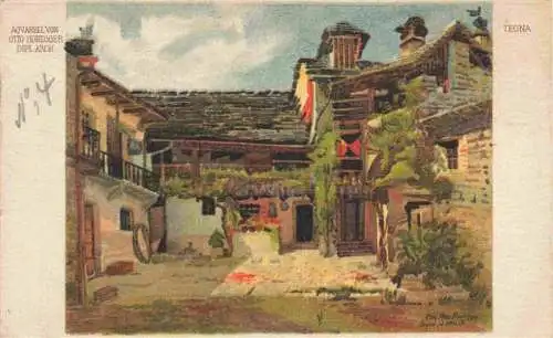 AK / Ansichtskarte  Tegna_Locarno_TI Aquarell von Otto Honegger Kuenstlerkarte