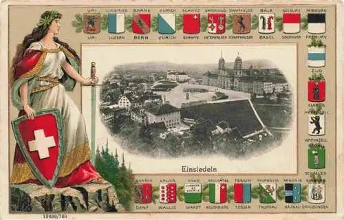 AK / Ansichtskarte  Einsiedeln__SZ Panorama Kloster