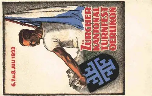 AK / Ansichtskarte  ZueRICH__ZH Zuercher Kantonal Turnfest Oerlikon 1923 Plakat