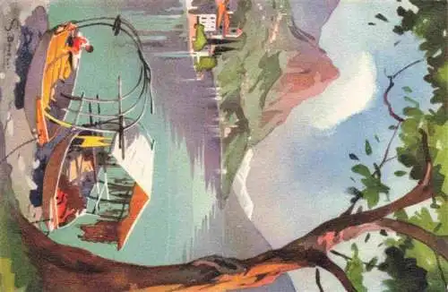 AK / Ansichtskarte  Valsolda_Val_Solda_Lago_di_Lugano_Lombardei_IT Panorama Kuenstlerkarte