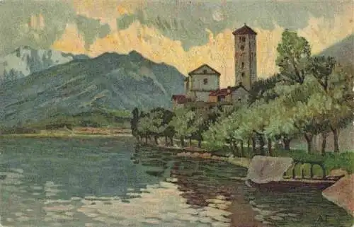AK / Ansichtskarte  Rivapiana_Riva_Piana_Minusio_Locarno_TI Panorama Kuenstlerkarte