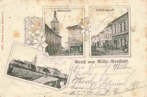 AK / Ansichtskarte 73991810 Maehrisch-Neustadt_Unicov_CZ Meedlergasse Schoenbergergasse Schloss