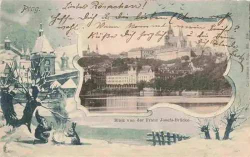 AK / Ansichtskarte 73991813 Prag__PRAHA_Prahy_Prague Blick von der Franz Josef Bruecke