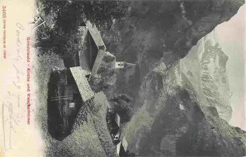 AK / Ansichtskarte  Grindelwald_BE mit Kirche und Viescherhoerner