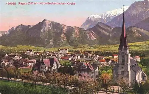 AK / Ansichtskarte  Ragaz_Bad_SG mit protestantischer Kirche