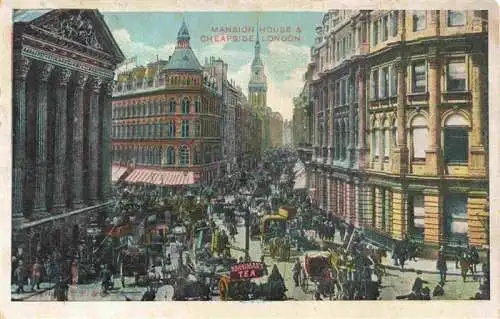 AK / Ansichtskarte  LONDON__UK Mansion House and Cheapside Street Traffic