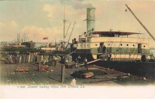 AK / Ansichtskarte  New_Orleans_Louisiana_USA Steamer loading cotton